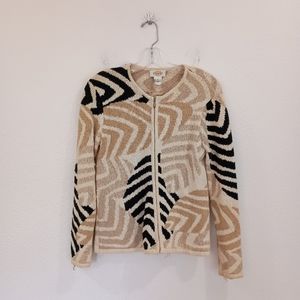 Vtg Talbots Patterned Cardigan Sweater